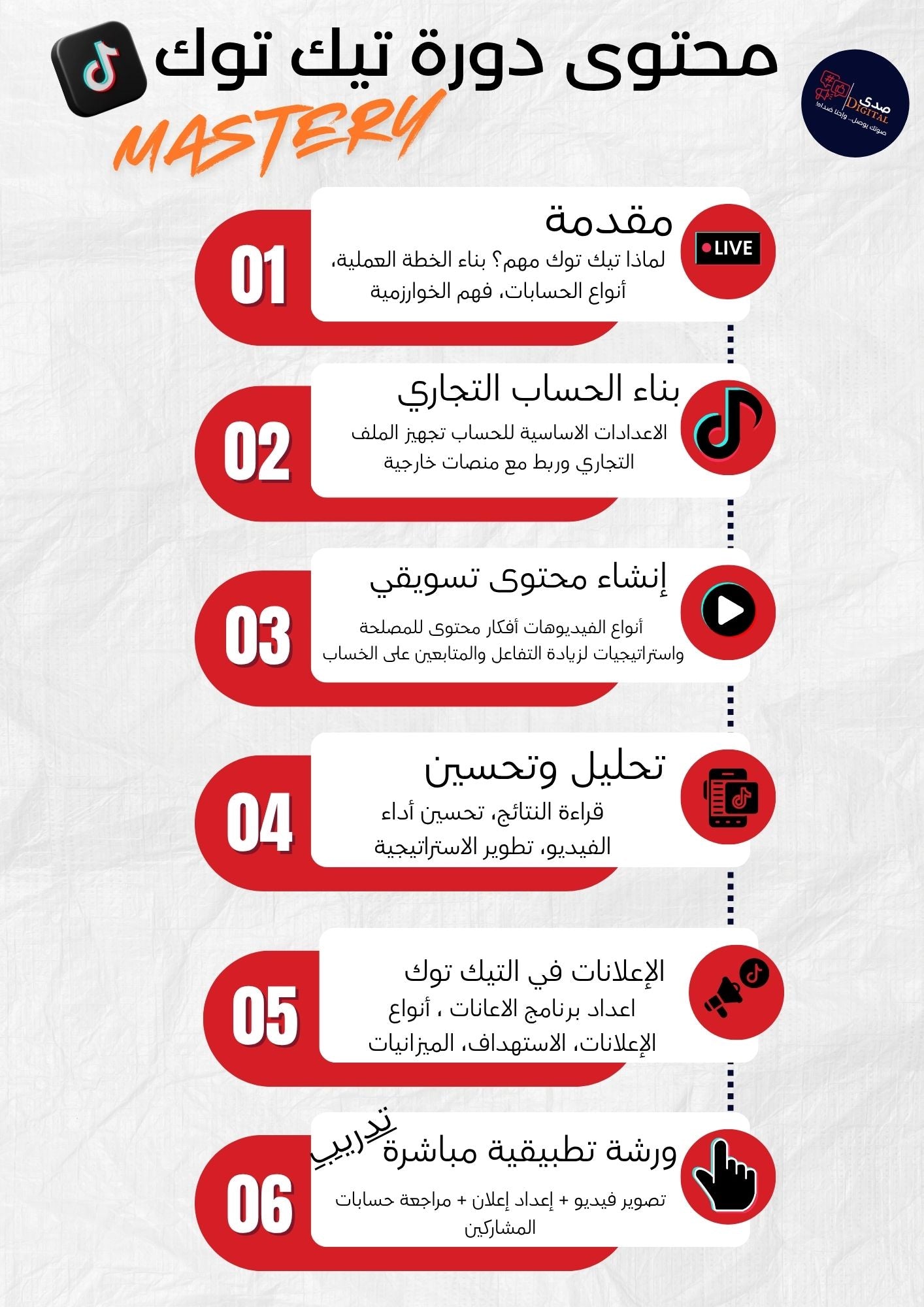 دورة تيك توك MASTERY